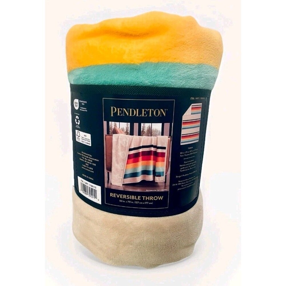Pendleton Reversible Throw Blanket Warm Soft, 50 X 70